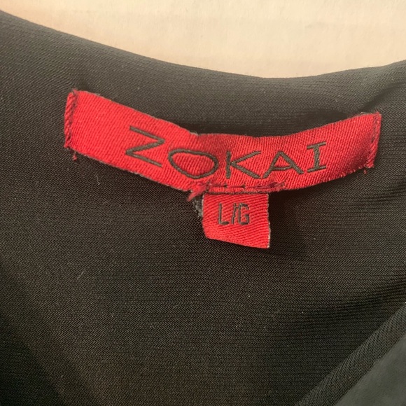 Zokai Stretchy Rouched Black Tank Top size Large - Picture 5 of 7